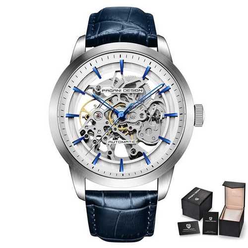 Leather Strap Skeleton Watch