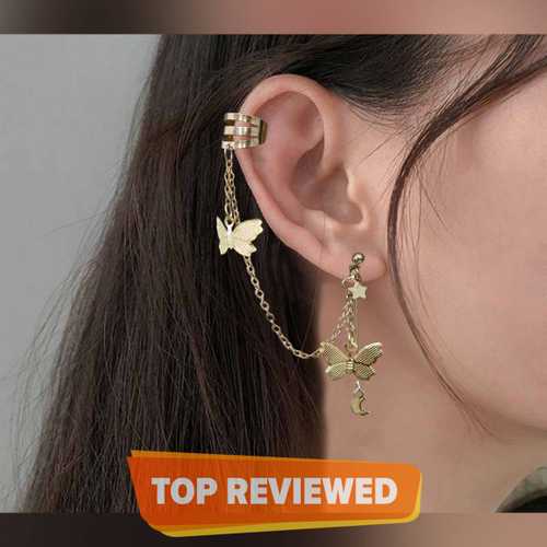 Chain Pin Tassel Earrings