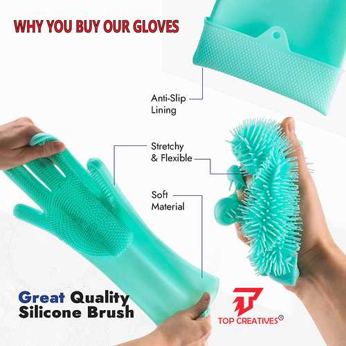 TC Reusable Silicone Magic Washing Gloves