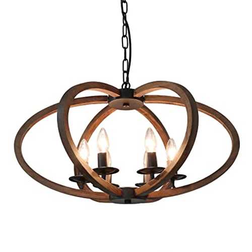 American Vintage Wood Pendant Light