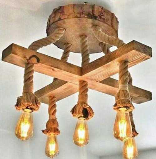 American Vintage Wood Pendant Light